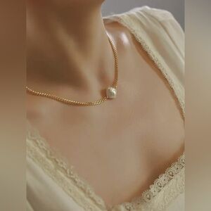 - 18K GP Freshwater pearls double chain Neckalce